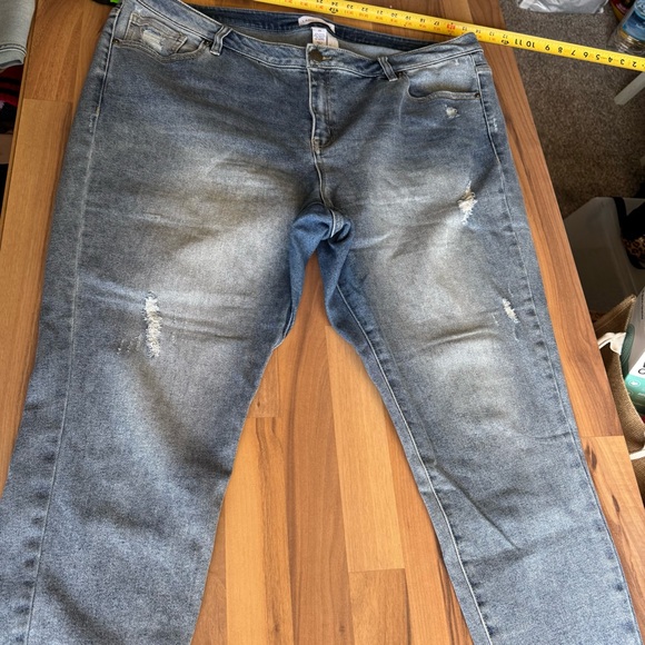 Lane Bryant Signature Fit Mid‎ Rise Skinny Jeans Distressed Sz 22 - Picture 4 of 8